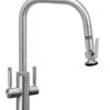 Waterstone Waterstone - Fulton Industrial 2 Handle Plp Pulldown Faucet - Angled Spout - Lever Sprayer -Plumb Tile 10272 SN