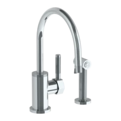 Watermark Watermark - Sutton Deck Mounted 2 Hole Gooseneck Kitchen Set - Includes Side Spray