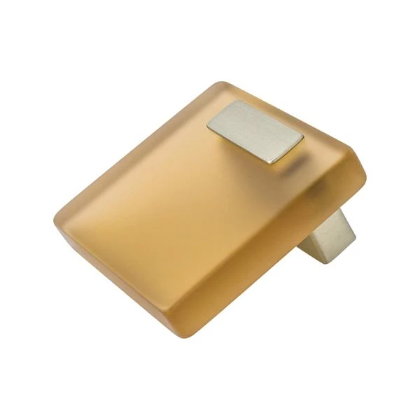 Berenson - Quad 16mm Light Brown Acrylic And Brushed Nickel Knob 3 Berenson - Quad 16mm Light Brown Acrylic And Brushed Nickel Knob
