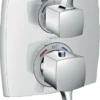 Hansgrohe - Ecostat Classic Thermostatic Trim With Volume Control And Diverter, Square 2 Hansgrohe - Ecostat Classic Thermostatic Trim With Volume Control And Diverter, Square -Plumb Tile 154 hpr01540