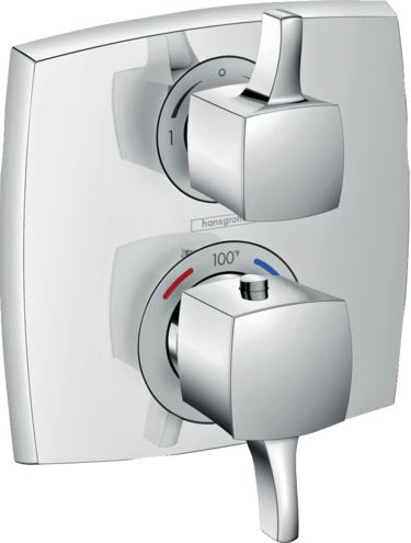 Hansgrohe - Ecostat Classic Thermostatic Trim With Volume Control And Diverter, Square 3 Hansgrohe - Ecostat Classic Thermostatic Trim With Volume Control And Diverter, Square