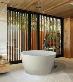 MTI MTI - Halo Sculpturestone Freestanding Bathtub Round Rolled Top Rim (52 X52)