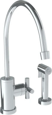 Watermark Watermark - Loft 2.0 Deck Mounted 2 Hole Extended Gooseneck Kitchen Set - Includes Side Spray