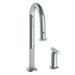 Watermark Watermark - Urbane Deck Mounted 2 Hole Gooseneck Prep Faucet With Pull Down Spray