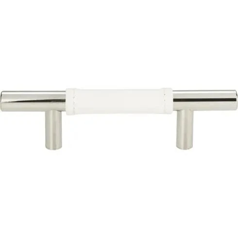 Atlas Homewares Atlas Homewares - Zanzibar 3 Inch Center To Center White Leather Bar Pull 4 Atlas Homewares Atlas Homewares - Zanzibar 3 Inch Center To Center White Leather Bar Pull - Image 2
