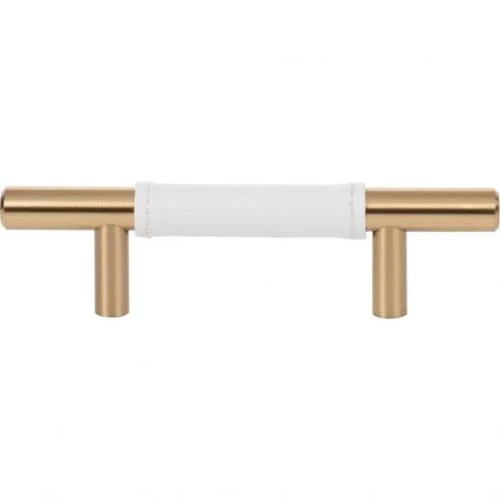 Atlas Homewares Atlas Homewares - Zanzibar 3 Inch Center To Center White Leather Bar Pull 5 Atlas Homewares Atlas Homewares - Zanzibar 3 Inch Center To Center White Leather Bar Pull - Image 3