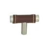 Atlas Homewares - Zanzibar 1 7/8 Inch Length Geometric Brown Leather Knob -Plumb Tile 288 OW BRN 0 47