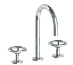 Watermark - Brooklyn Deck Mounted 3 Hole Extended Gooseneck Lavatory Set