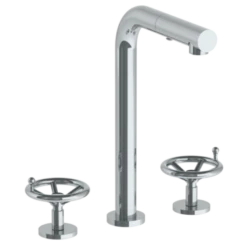 Watermark Watermark - Brooklyn Deck Mounted 3 Hole Square Top Prep Faucet With Pull Out Spray