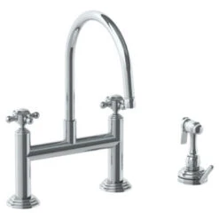 Watermark Watermark - Stratford Deck Mounted Bridge Kitchen Faucet With Independent Side Spray