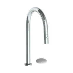 Watermark Watermark - Zen Deck Mounted 2 Hole Gooseneck Kitchen Faucet With Pull Down Spray