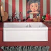 Herbeau Herbeau - Luberon Fireclay Double Farm House Sink -Plumb Tile 4613