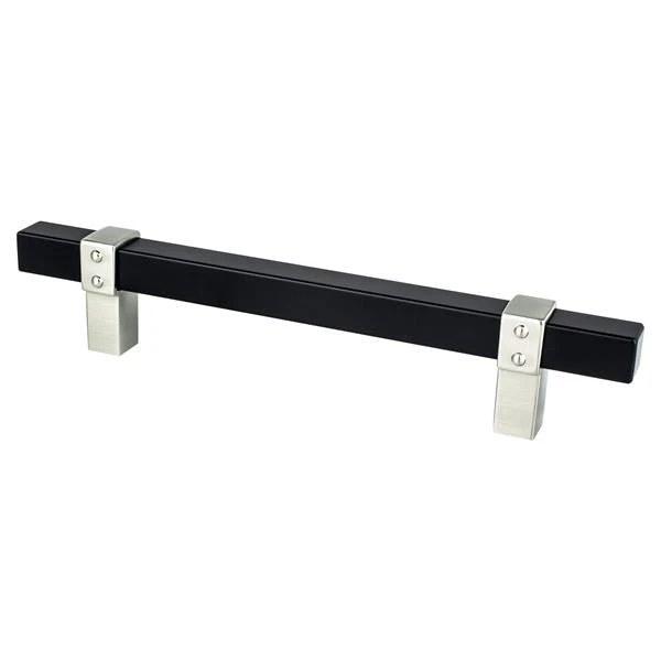 Berenson Berenson - Rivet Rebel 128mm CC Matte Black Bar And Brushed Nickel Posts Pull 3 Berenson Berenson - Rivet Rebel 128mm CC Matte Black Bar And Brushed Nickel Posts Pull