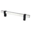 Berenson Berenson - Rivet Rebel 128mm CC Brushed Nickel Bar And Matte Black Posts Pull -Plumb Tile 5122 4BPN55 P 64