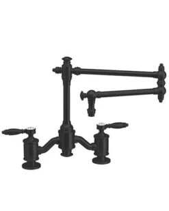 Waterstone Waterstone - Towson Bridge Faucet - 18 Inch Articulated Spout - Lever Handles -Plumb Tile 6100 18 MB