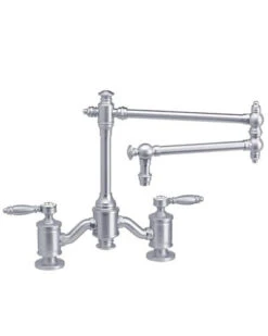Waterstone Waterstone - Towson Bridge Faucet - 18 Inch Articulated Spout - Lever Handles -Plumb Tile 6100 18 SC