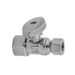 Jaclo - Quarter Turn Straight Pattern 1/2 Inch IPS X 1/2 Inch O.D. Supply Valve With Oval Handle