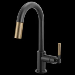 Brizo Brizo - Litze Pull-Down Prep Faucet With Arc Spout - Knurled Handle 10 Brizo Brizo - Litze Pull-Down Prep Faucet With Arc Spout - Knurled Handle -Plumb Tile 63943LF BLGL B1