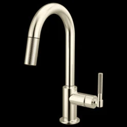 Brizo Brizo - Litze Pull-Down Prep Faucet With Arc Spout - Knurled Handle 8 Brizo Brizo - Litze Pull-Down Prep Faucet With Arc Spout - Knurled Handle -Plumb Tile 63943LF PN B1