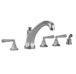 Jaclo Jaclo - Astor Roman Tub Set With High Spout And Hex Lever Handles And Angled Handshower Mount