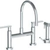Watermark Watermark - Rainey Deck Mounted Bridge Gooseneck Kitchen Faucet With Independent Side Spray -Plumb Tile 70 7.65G RNS4