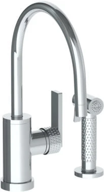 Watermark Watermark - Lily Deck Mounted 2 Hole Gooseneck Kitchen Set - Includes Side Spray