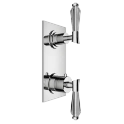 Santec - Edo Crystal Trim (Non-Shared Function) - 1/2 Inch Thermostatic Trim With Volume Control And 3-Way Diverter