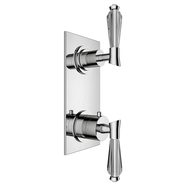 Santec - Edo Crystal Trim (Non-Shared Function) - 1/2 Inch Thermostatic Trim With Volume Control And 3-Way Diverter 3 Santec - Edo Crystal Trim (Non-Shared Function) - 1/2 Inch Thermostatic Trim With Volume Control And 3-Way Diverter
