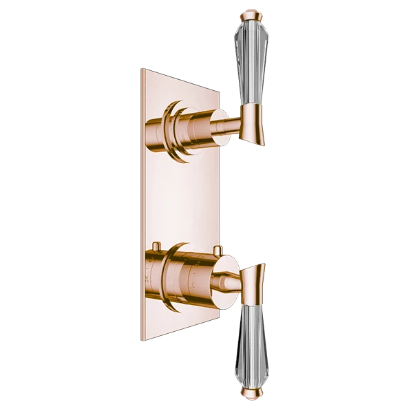 Santec - Edo Crystal Trim (Non-Shared Function) - 1/2 Inch Thermostatic Trim With Volume Control And 3-Way Diverter 7 Santec - Edo Crystal Trim (Non-Shared Function) - 1/2 Inch Thermostatic Trim With Volume Control And 3-Way Diverter - Image 5