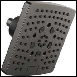 Brizo Brizo - Essential Shower 7 Inch Linear Square H2Okinetic Multi-Function Wall Mount Showerhead 17 Brizo Brizo - Essential Shower 7 Inch Linear Square H2Okinetic Multi-Function Wall Mount Showerhead -Plumb Tile 87406 SL B1