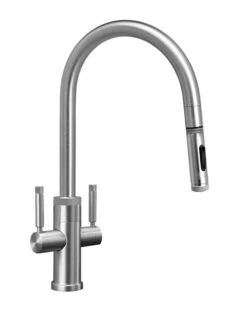 Waterstone Waterstone - Industrial 2 Handle Pull-Down Kitchen Faucet, Angled Spout, Toggle Sprayer