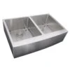 Nantucket Sinks Nantucket Sinks - 33 Inch Double Bowl Farmhouse Apron Front Stainless Steel Kitchen Sink -Plumb Tile APRON332210 DBL SR 2