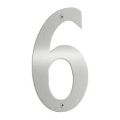 Beslagsboden - House Number 6 In Stainless Steel