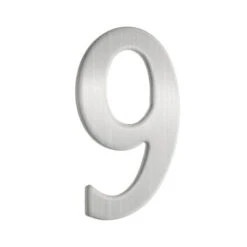 Beslagsboden - Mailbox Number 9 In Stainless Steel Self-Adhesive