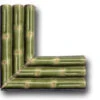 Ceramic Tile Trends - Triple Bamboo Corner (Set Of 2) Green -Plumb Tile BAMTCG set