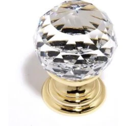 Alno - Swarovski Crystal 1 1/4 Inch Crystal Knob 15 Alno - Swarovski Crystal 1 1/4 Inch Crystal Knob -Plumb Tile C210 CLR GLD lg 024