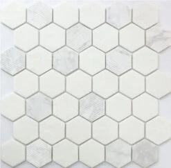 Roca Tile - Carrara Hexagon 12 X 12 Mosaic
