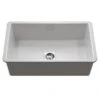 Hamat Hamat - Chelsea 32 Inch Undermount Fireclay Single Bowl Kitchen Sink, White -Plumb Tile CHE 3219SU W