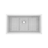 Rohl Rohl - Riobel Fonsa 33 Inch Quartz Single Bowl Undermount Kitchen Sink 2 Rohl Rohl - Riobel Fonsa 33 Inch Quartz Single Bowl Undermount Kitchen Sink -Plumb Tile FAUM3318WH Riobel White