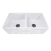 Nantucket Sinks Nantucket Sinks - Double Bowl Farmhouse Fireclay Sink With Filigree Apron -Plumb Tile FCFS3318 D Filigree 11