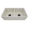 Nantucket Sinks Nantucket Sinks - Double Bowl Farmhouse Fireclay Sink With Shabby Straw Finish 1 Nantucket Sinks Nantucket Sinks - Double Bowl Farmhouse Fireclay Sink With Shabby Straw Finish -Plumb Tile FCFS3318D ShabbyStraw 12