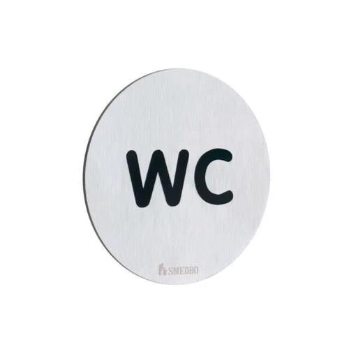 Smedbo - Xtra Wc Sign Wc In Stainless Steel Brushed, Self-Adhesive 3 Smedbo - Xtra Wc Sign Wc In Stainless Steel Brushed, Self-Adhesive