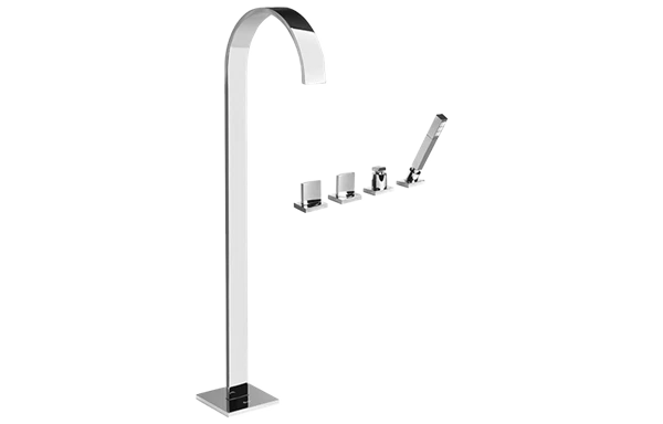 Graff Graff - Sade Floor-Mounted Tub Filler W/Deck-Mounted Handshower & Diverter 3 Graff Graff - Sade Floor-Mounted Tub Filler W/Deck-Mounted Handshower & Diverter