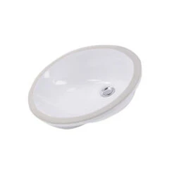 Nantucket Sinks Nantucket Sinks - 15 Inch X 12 Inch Glazed Bottom Undermount GB-15x12-W Oval Ceramic Sink In White