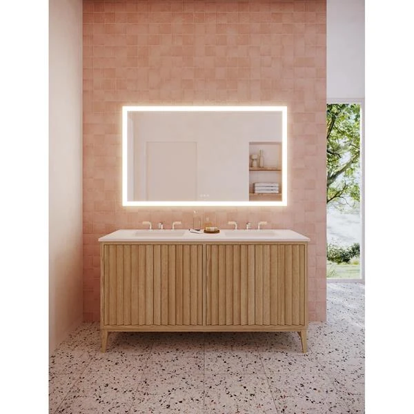 Robern Robern - Instinct 24X30 Inch Rectangular Flat Frameless Wall Mounted Bathroom Mirror With LED Lighting 3 Robern Robern - Instinct 24X30 Inch Rectangular Flat Frameless Wall Mounted Bathroom Mirror With LED Lighting