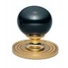 Phylrich - Versailles Cabinet Knob, Black Onyx Handle -Plumb Tile K94 lg