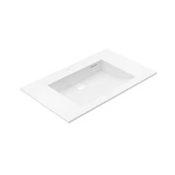 Fleurco Fleurco - Luna Stak Uno Vanity/Countertop No Apron Square Sink White