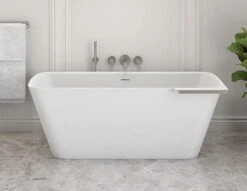 Fleurco Fleurco - Aria Stone Lukas Tub With Shelf On Left 64 X 33 -Plumb Tile Lukas BTLK6433 25 18