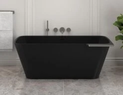 Fleurco Fleurco - Aria Stone Lukas Tub With Shelf On Left 64 X 33 -Plumb Tile Lukas BTLK6433 91 33