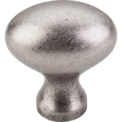 Top Knobs - Egg 1 1/4 Inch Length Oval Knob - Pewter Antique